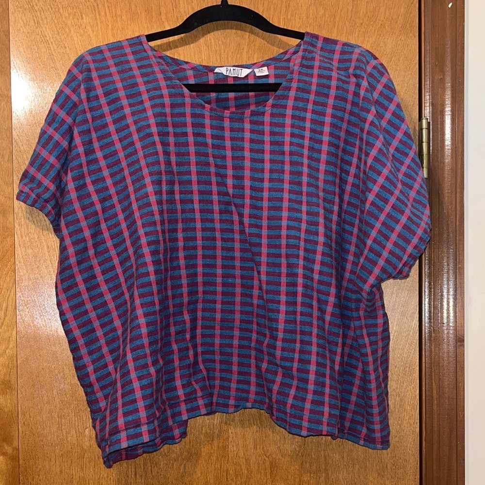 Pamut Apparel | Rome Top in Madras Cotton Khadi - Picture 2 of 6